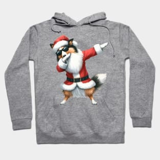 Christmas Collie Dog Dabbing Dance Hoodie